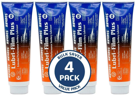 Haynes Lubri-Film Plus food-grade grease tubes, 4 oz, O-ring lubricant, pack of 4