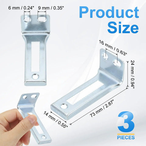 Bi Fold Door Bottom Pivot Bracket Set, 3 Pack, 0.9 Inch Replacement Hardware For Folding Closet Sliding Doors, Carbon Steel Silver, Heavy Duty Pivot Brackets, No Fuss Easy Install Repair Kit