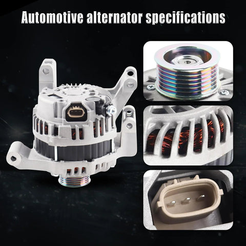 Close-up of Drop-In Alternator Replacement For Mazda 3 2010 2011 2012 2013 2.0L L4 Engine With 3 Pin Plug Compatible