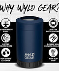 Insulated Stainless Steel Multi Can Cooler With Built In Can Opener And Triple Sized Can Holder For 12 Oz Cans Durable Coating Non Slip Rubber Base Navy Finish Ideal For Soda Beer And Outdoor Adventures