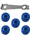 Blue Chainring Bolts Kit 5 Pack Pro Grade Premium 7075 Aluminum Alloy CNC Machined Crankset Screws For Road Mountain BMX Bikes Includes Installation Tool Durable Lightweight Gear