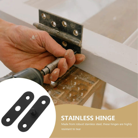 Hidden Pivot Door Hinges Set Concealed Heavy Duty 4 Pack in Stainless Steel being installed on door frame.
