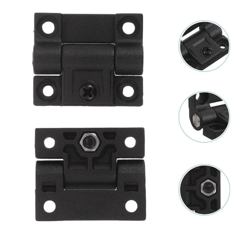 90 Degree Torque Adjustable Friction Hinge For Cabinets And Closets, Plastic Folding Kitchen Door Hinges, Universal Fit, 1 Pair, Black