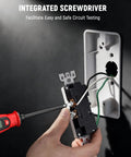 2-In-1 Voltage Tester Screwdriver With Non Contact Detector Pen, 3-500V AC Range, LCD Display, Live Wire Finder, Magnetic Slotted Tip, Continuity Test For Outlets And Circuits, Great For DIY Electricians using a screw terminal outlet