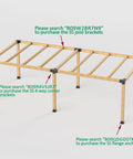 Wooden frame with Two Pack Pergola Brackets 4-Way Right Angle Corner Brackets For Wood Beams, Stainless Steel 304, shown assembled.