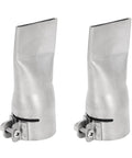 Flat Wide Mouth Welding Nozzle Set 40mm 1.57in Stainless Steel Two Pack for Hot Air Heat Guns, corrosion-resistant, side view