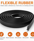 Flexible rubber roll for Universal Roof Rack Crossbar, 0.9 by 118.11 inches, stops wind drag and road noise from RV camper tops.