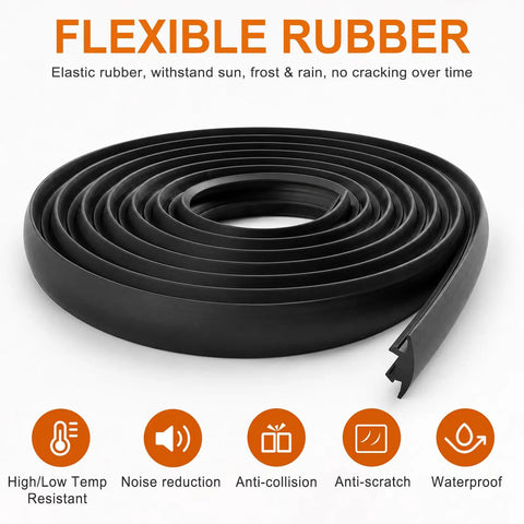 Flexible rubber roll for Universal Roof Rack Crossbar, 0.9 by 118.11 inches, stops wind drag and road noise from RV camper tops.