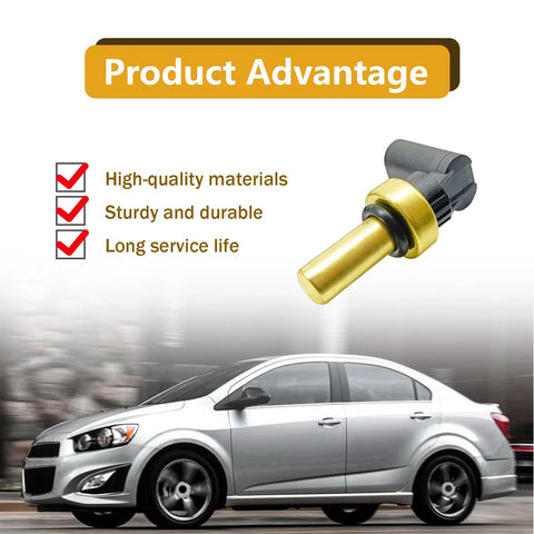 SYudwen coolant temperature sensor; brass-colored probe with black connector, 1pc automotive part