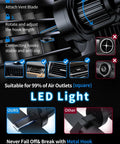 Installation guide for 3 In 1 Wireless Car Mount Charger With RGB LED Handsfree Magnetic Phone Holder on square air vents