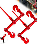Beefy Heavy Duty Ratchet Chain Binders Three Eighths To One Half Inch With G70 Grab Hooks 9,200 Lb Working Load Limit 33,000 Lb