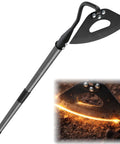 Heavy Duty Garden Weeding Tool With Hollow Blade And 58 Inch Adjustable Handle, showing self-sharpening blade cutting weeds