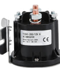 Built Tough Heavy Duty DC Contactor 200 Amp Relay with 12V coil, black casing, terminal connections, designed for heavy-duty power setups.