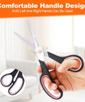 Person holding 8 Inch All Purpose Scissors Bulk 6 Pack For Office School Home Craft Sewing Fabric Left And Right Handed Comfortable Grip Sharp Stainless Steel Blades