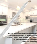 Heavy Duty 24 Inch Dishwasher Granite Mounting Brackets And Kit For Whirlpool W10426979 on a kitchen countertop.
