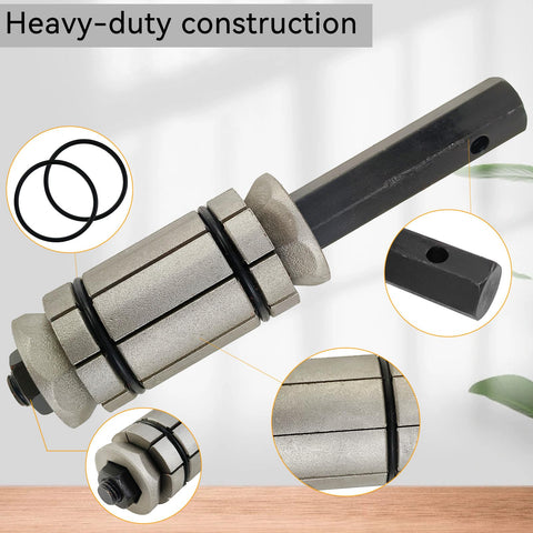 Close-up of heavy-duty construction of 3-Piece Tail Pipe Expander Tool Kit From 1-1/8 To 3-1/2 Inch Exhaust Pipe Spreader.