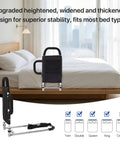Upgraded Bed Assist Rail For Seniors And Post Surgery Recovery positioned on a bed, showing adjustable safety bed cane and non-slip grip.
