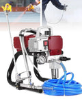 Level Up Your Home Reno With This Heavy Duty Airless Paint Spray Gun Kit featuring powerful motor and blue hose for seamless application.
