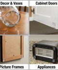 Self Adhesive 1 Inch Square Rubber Bumpers Pack Of 20 For Cutting Boards, Glass Tables, Picture Frames And Furniture Pads on various items