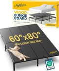 Built Different Queen Size Bunkie Board Rock Solid Eight Millimeter Wooden Mattress Foundation Non Slip Deck For Slatted Frames with cat on it.