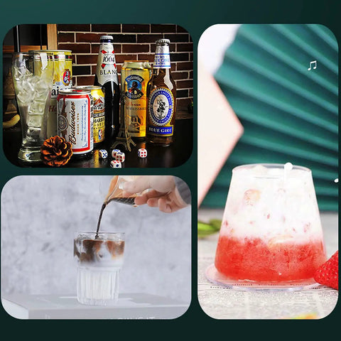 Portable Countertop Nugget Ice Maker With Fast Freeze Engine And Simple Self Wash Mode Serving Up Perfect Soft Snow Ice Every Day with drinks.