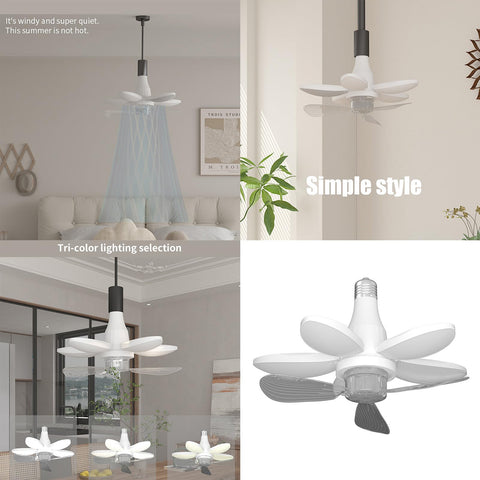 XEGZLH E27/E26 Screw in LED Ceiling Fan Light Even Lighting Distribution for Bedroom Kitchen Comfort in simple style with tri-color option.