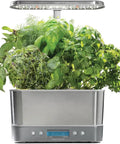 Harvest Elite Indoor Garden Hydroponic System With LED Grow Light And Seed Kit Stainless Steel Countertop Garden Holds Up To Six Pods For Fresh Herbs Vegetables And Flowers No Mess Soil Free