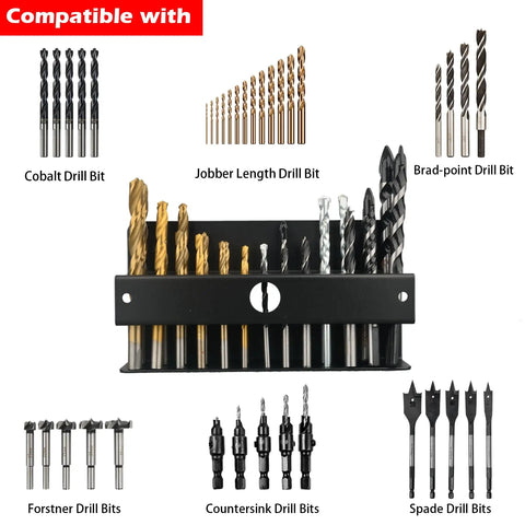 Magnetic Drill Bit Organizer For Long Phillips Bits Built Tough Heavy Duty Steel Bit Holder With Anti Slip Grip 26 Holes