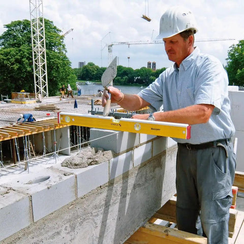 Heavy Duty 48 Inch Mason Level With High Visibility Vials And Protective Blow Shields Jobsite Tough Aluminum Frame Delivers Rock Solid Alignment And Zero Drift For Bricklayers Tackling Rough Jobs And Contractors Crushing Long Day Grinds