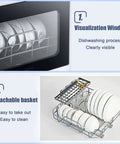 Visualization window of Portable Countertop Dishwasher With Four Wash Cycles And Hot Air Dry, Compact Kitchen Workhorse For Small Apartments, No Sweat Setup Fruit And Veg Cleaner, Real Deal Daily Disher.
