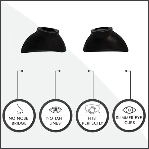 No Fuss Strapless Uv Shield Glasses Fda Compliant For Tanning Beds And Red Light Routines Featuring Slick Black Contoured Cups For Total Salon Booth Comfort And Legit Eye Defense