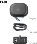 Pro LT Thermal Imaging Camera For Your iPhone And iOS Devices With Lightning Port High Resolution 1440x1080 Infrared Imaging Clear Night Vision For Home DIY Trades And Outdoor Inspections Not Compatible With USB C iPhones with carry case and USB cable shown