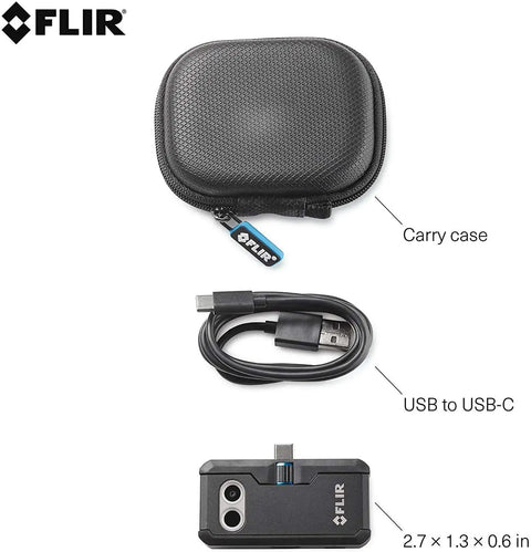 Pro LT Thermal Imaging Camera For Your iPhone And iOS Devices With Lightning Port High Resolution 1440x1080 Infrared Imaging Clear Night Vision For Home DIY Trades And Outdoor Inspections Not Compatible With USB C iPhones with carry case and USB cable shown