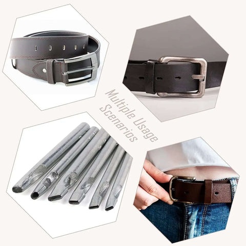Leather Hole Punch Tool Oval 9x5mm Carbon Steel Hollow Punch for leather watch bands and craft projects, great for multiple uses.