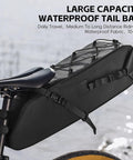 Massive 10 To 14L Under Seat Bike Saddle Bag With Roll Top Seal Durable PVC Fabric And Adjustable Straps For Long Distance Rides