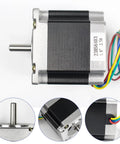 Nema 23 Stepper Motor 23HS6403 165 Oz In 1.8 Degree 2.5A 2 Phase High Torque Hybrid CNC Motor with colorful wires, front view