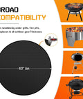 40 Inch Round Fire Pit Mat For Decks And Patios Double Sided Fireproof Under Grill Mat Heat Resistant Lawn Protector Shield