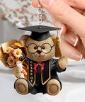 Cute Personalized Graduation Bear Keychain For The Grad Custom Name And Class Year Keepsake Gift for Class Of 2026