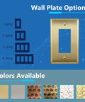 Brushed Brass Stainless Steel Wall Plate 1-Gang Outlet Cover All Metal Corrosion Resistant UL Listed options and colors