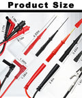 Deluxe Silicone Test Lead Kit for HVACR Multimeters With Alligator Clip Extensions Extended Reach Molex Probes high heat tolerance.