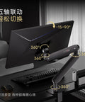 Height Adjustable Monitor Mount With Smooth Flex Arm For Single Screen Ergonomic Desk Setup showing 360-degree swivel and tilt adjustments.