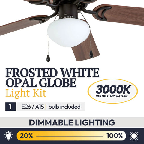 42 Inch Indoor Ceiling Fan With Light LED Flush Mount 5 Blades Bronze Finish With Light Cherry And Maple Brown Blades