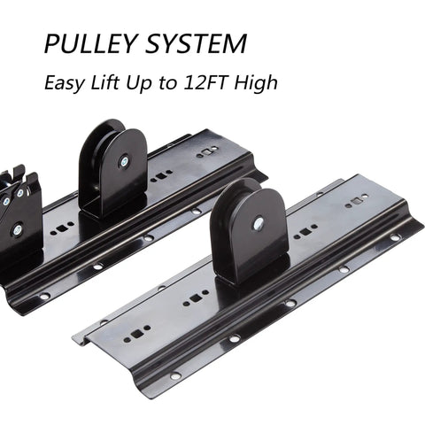 Dual Pack Ceiling Bike Hoists For Garage Storage, Heavy Duty Bicycle Lift With Safe Lock metal pulley system components