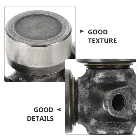 Super Tough Universal Joint For Rear Driveshaft U‑Joint Replacement Fits Atvs With Smooth Handling And Heavy Load Capacity Reliable Metal Shaft Coupling For Off Road Chassis close-up of steel joint texture and details