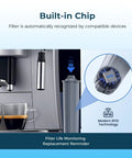 Heavy Duty Replacement Water Filters Compatible With Jura 71794 Claris Smart System Six Pack showing built-in RFID chip for monitoring.