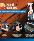 Marine Quick Wax Spray For Boats With Fiberglass And Gelcoat Easy Spray On Application Delivers Slick Gloss Finish 32 Oz