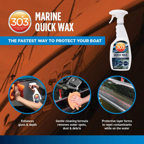 Marine Quick Wax Spray For Boats With Fiberglass And Gelcoat Easy Spray On Application Delivers Slick Gloss Finish 32 Oz
