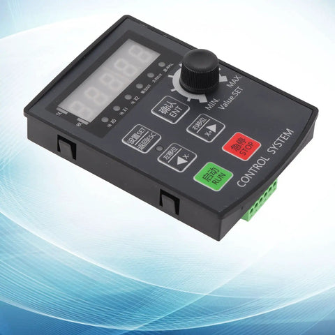 Motor Motion Control Module For Stepper And Servo Drives With 5 Digit Display And Multi Control Modes For Precise Positioning Angle And Loop Control DC 12 24V Plug And Play Ready For Industrial Automation, black control panel with knob