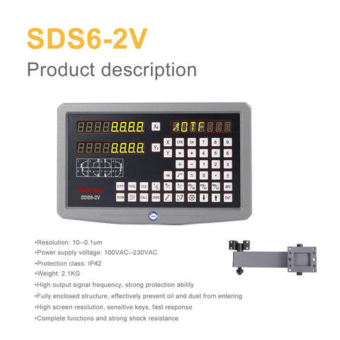 Shop Tough Two Axis Dros Kit Featuring Precision Linear Scale Digital Readout Gauge For Milling Lathe And Drill Equipment Zero Point Zero Zero Five Mm Tolerance No Hassle Setup Silver showing detailed control panel with display and buttons.