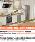 Modern kitchen with Range Hood Motor Replacement Kit 120V 60Hz 3000 1500 RPM Drop In Replacement, compatible with Nutone Broan hoods.